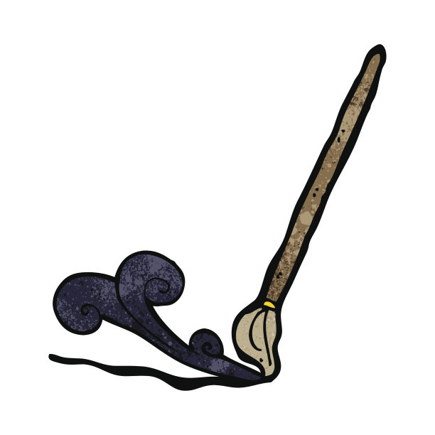 卡通书法画笔图片下载