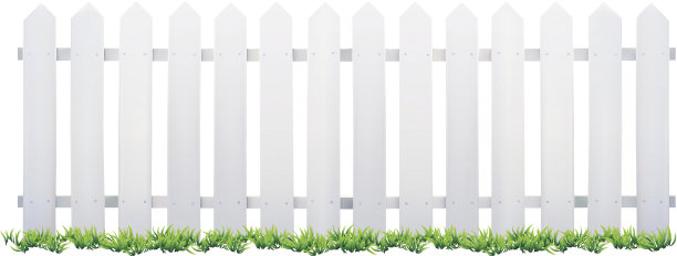 白色的篱笆和草-插图图片下载