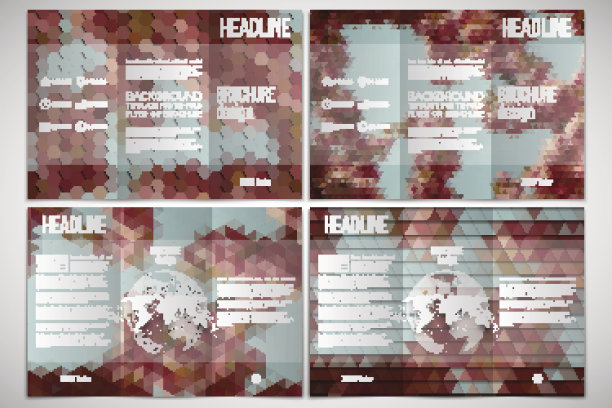 矢量集三折宣传册设计模板两者图片下载