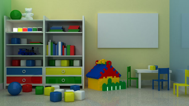 空的相框在经典的儿童房室内背景图片下载