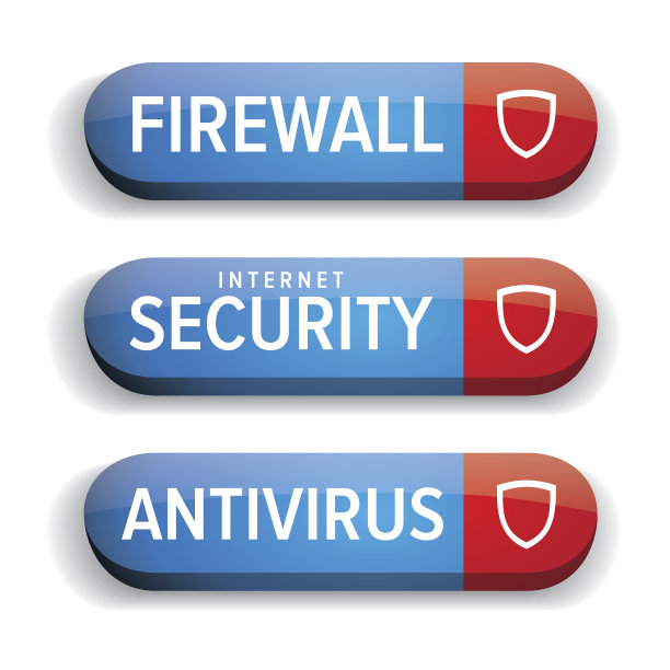 互联网安全，防火墙，防病毒按钮向量蓝色图片下载