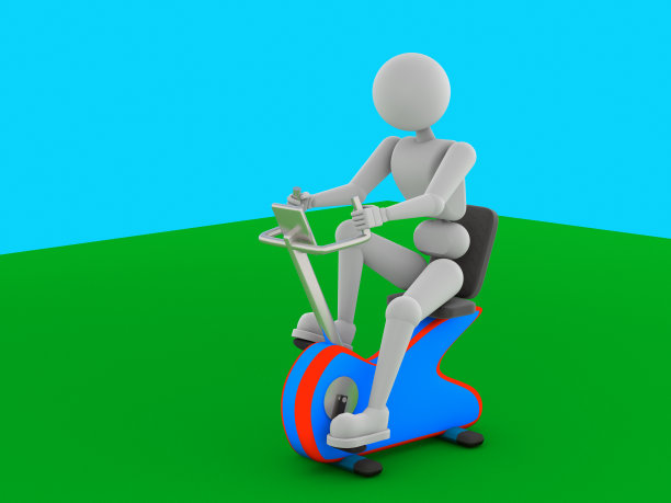 在固定自行车上加强训练。图片下载