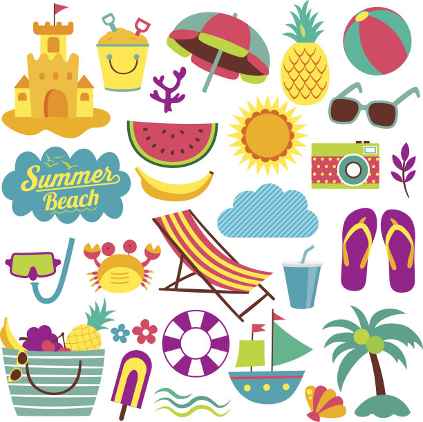 夏日元素剪辑艺术集图片下载