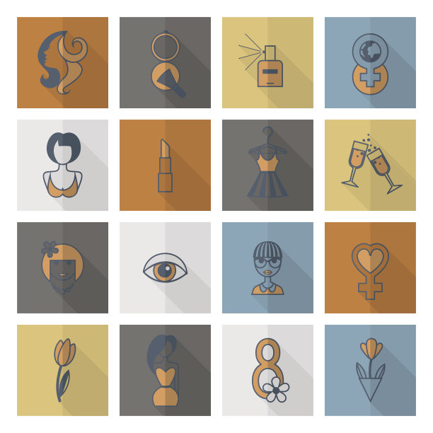 妇女节图标集图片下载