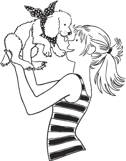 女孩的小狗图片下载