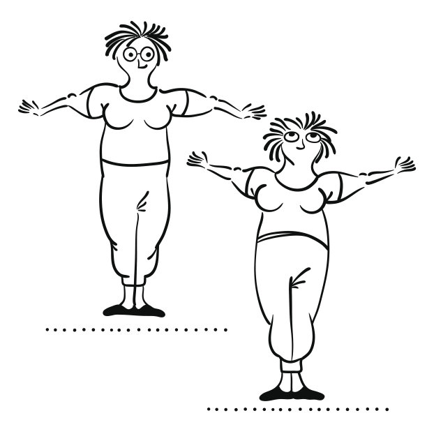 老妇人的运动。普拉提动作设置图片下载