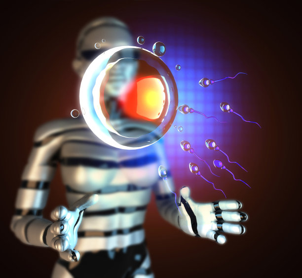 精子和卵细胞的全息图图片下载