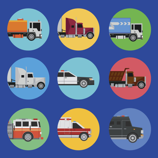 蓝色背景上的汽车图标图片下载