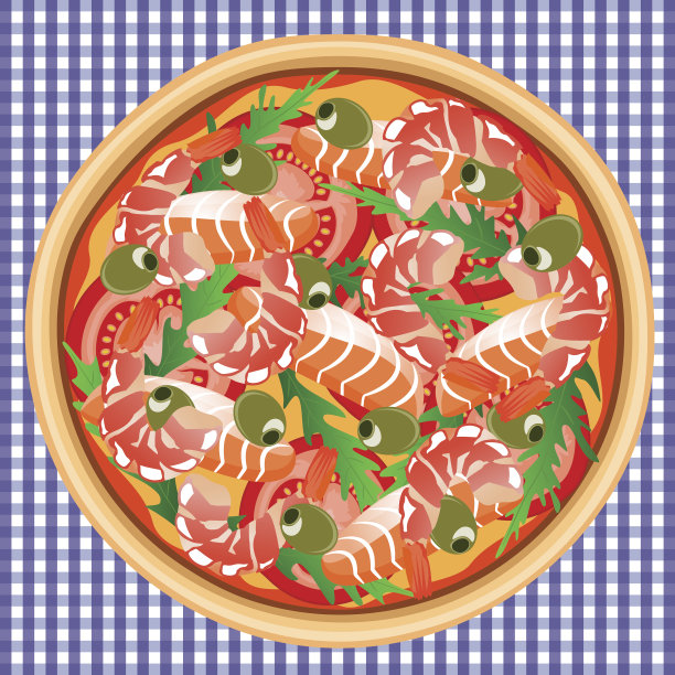 披萨海鲜鲑鱼虾图片下载