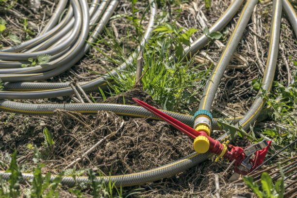花园浇水用的软管图片下载