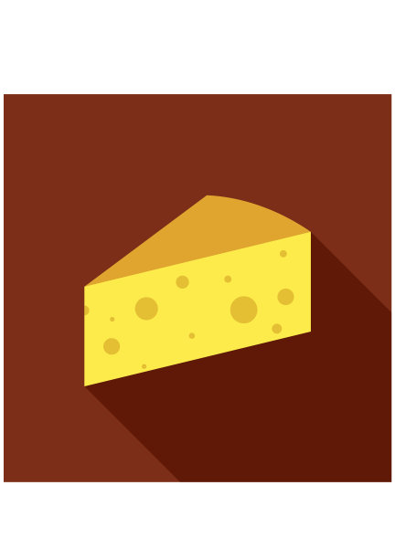 一块奶酪图标在平坦的风格图片下载