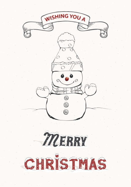 手绘祝福卡圣诞快乐图片下载