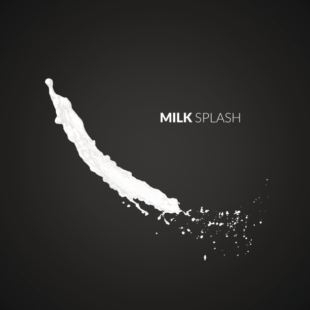 牛奶飞溅，孤立在黑色背景图片下载