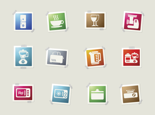 厨房用具图标集图片下载