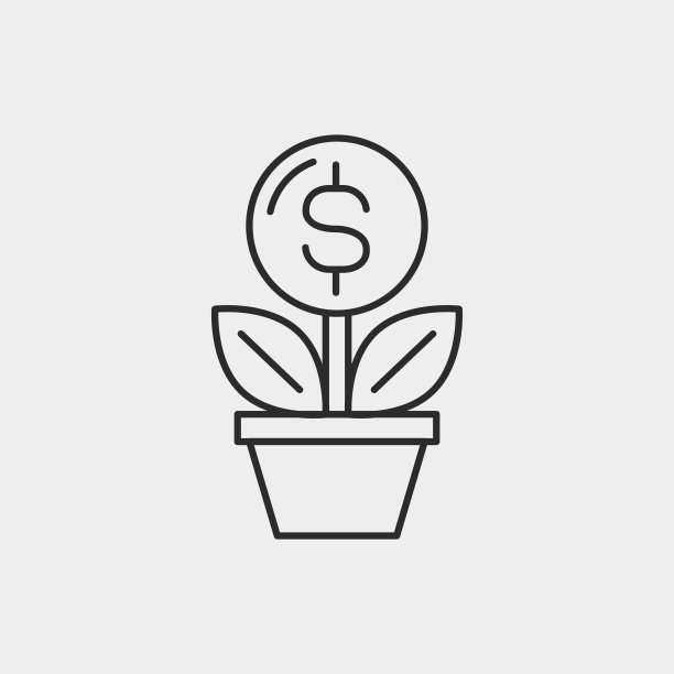 金融货币符号线性图标图片下载