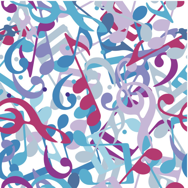 矢量彩色点音乐无缝模式图片下载