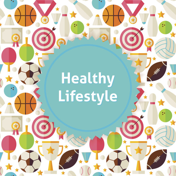 平面矢量运动和健身背景图片下载