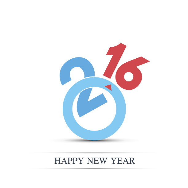 彩色文字设计2016新年快乐图片下载