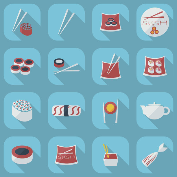 平面概念，集现代设计于一体的独特寿司图片下载