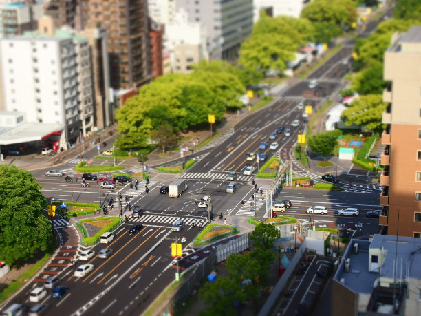 应用立体效果的日本广岛市中心图片下载