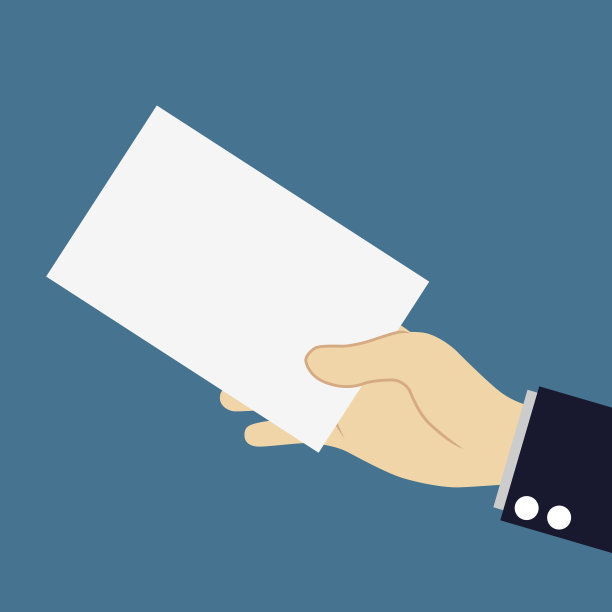 手持蓝色背景的空白名片图片下载