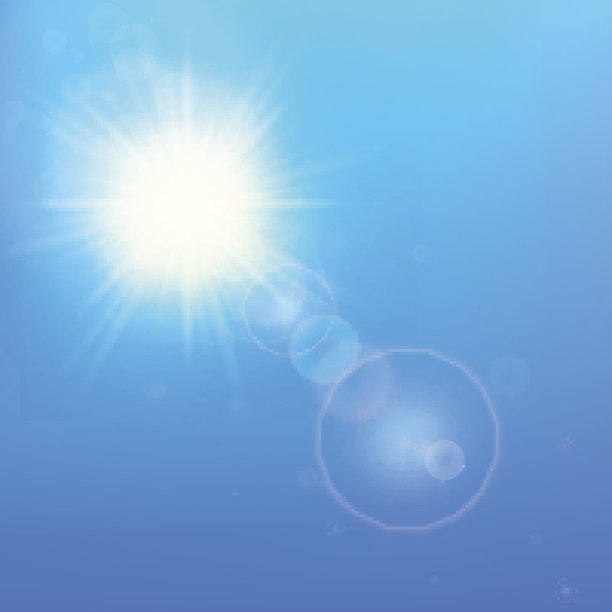 太阳与镜头光晕模板图片下载