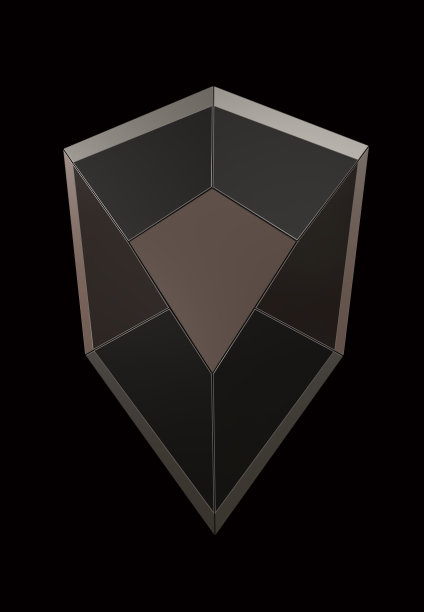 现代盾孤立在黑色背景图片下载