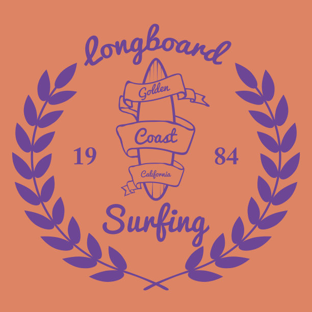 长板冲浪排版，t恤图形，矢量图片下载