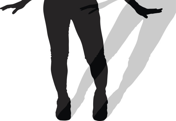 女性脚的矢量剪影。图片下载