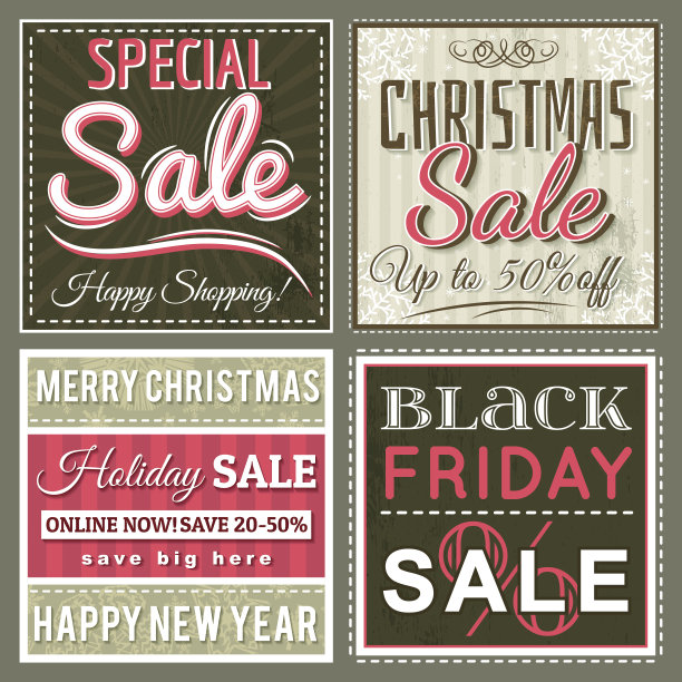 圣诞横幅和促销，矢量图片下载