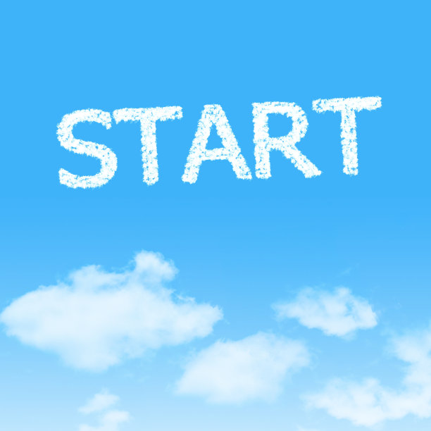 云图标与设计的蓝天背景图片下载