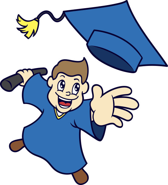 快乐愉快的学生庆祝毕业图片下载