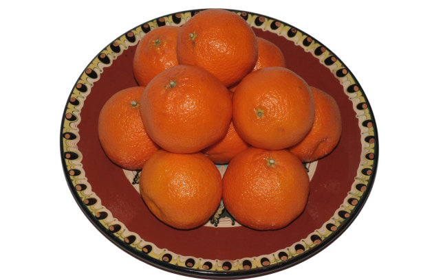 瓷盘上的橘子图片下载