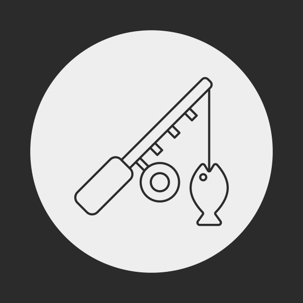 钓鱼竿线条图标图片下载