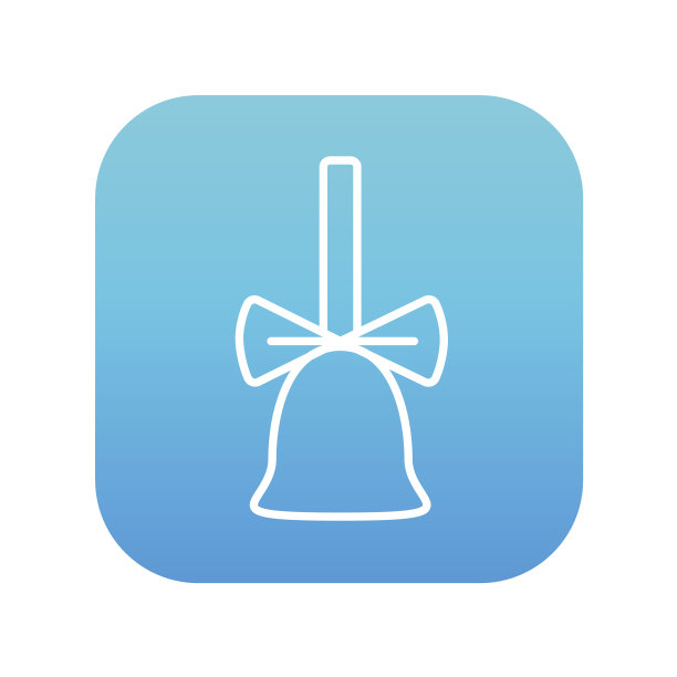 学校的钟带有丝带线的图标图片下载