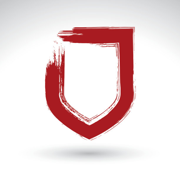 手绘简单的盾牌图标，笔刷绘制矢量安全标志图片下载