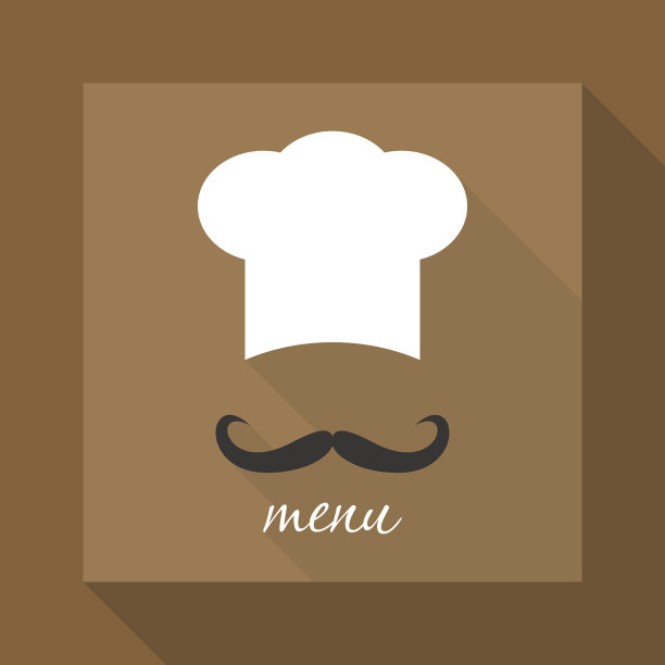 大厨师帽与胡子矢量插图。图片下载