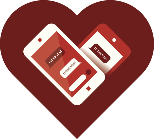 手机上写着我爱你的心形短信图片下载