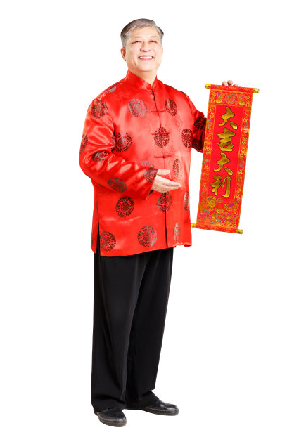 唐装中国老人手势图片下载