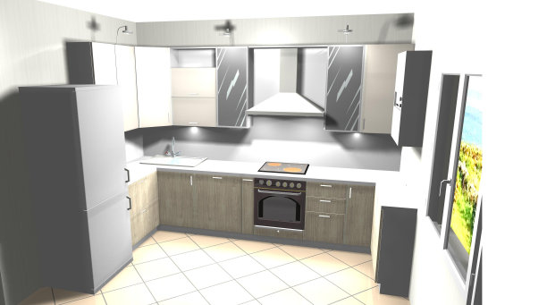 厨房室内设计3D效果图图片下载