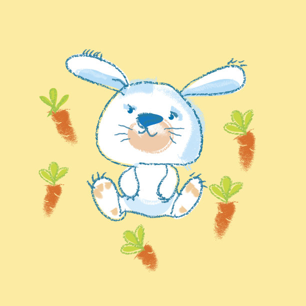 矢量插图的小白兔子图片下载