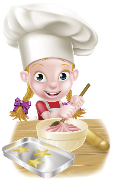 卡通女孩烘焙图片下载