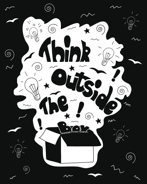 跳出框架思考书法。黑白励志图片下载