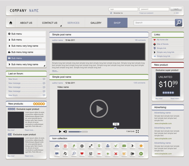 网页设计元素集图片下载