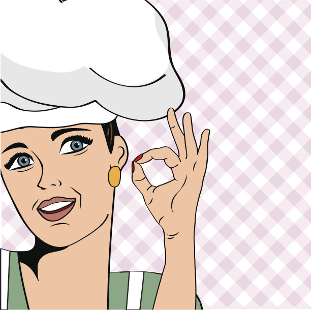 波普艺术女厨师图片下载