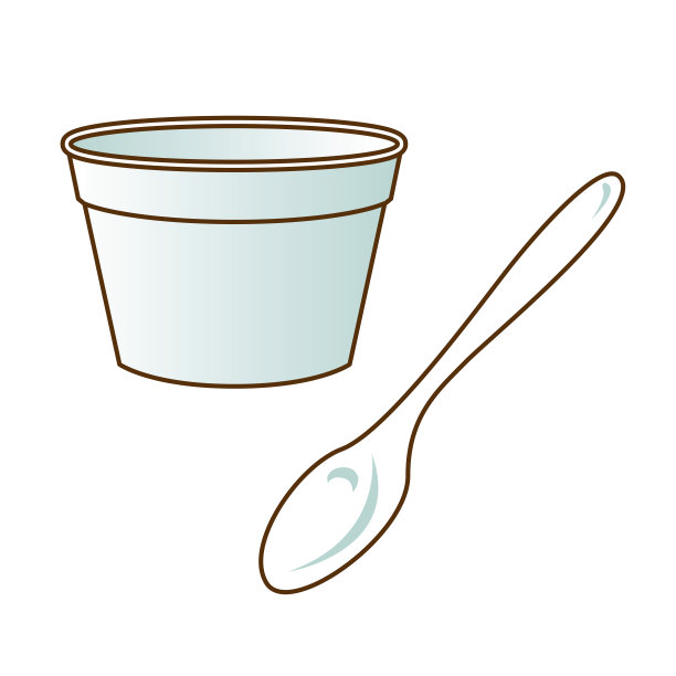 泡沫盘和白色塑料勺图片下载