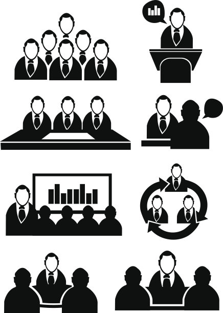 业务会议矢量图标集图片下载
