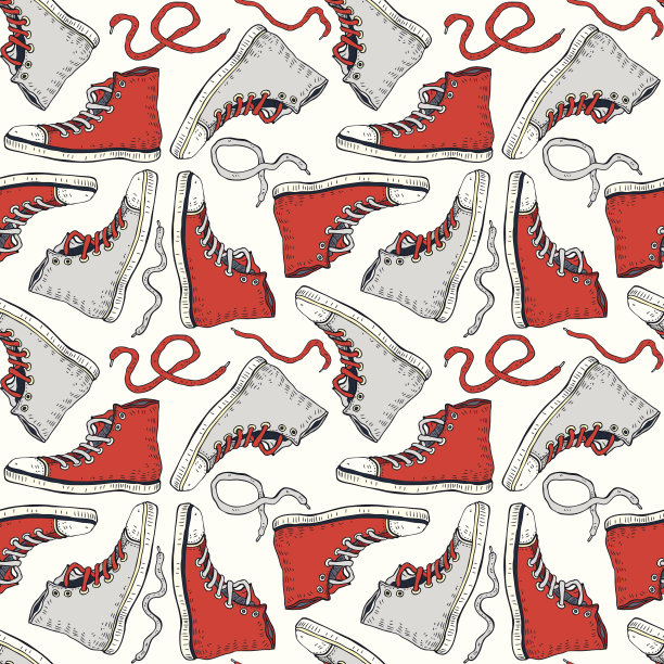 运动鞋。无缝的背景。图片下载