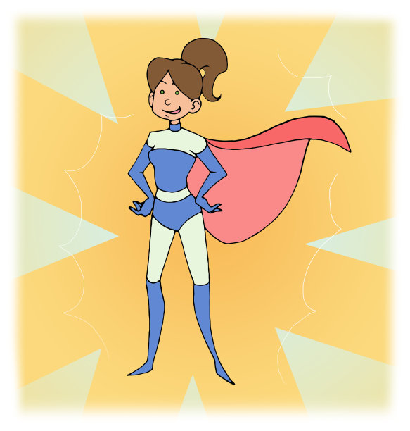 一个超级女孩的光栅插图图片下载