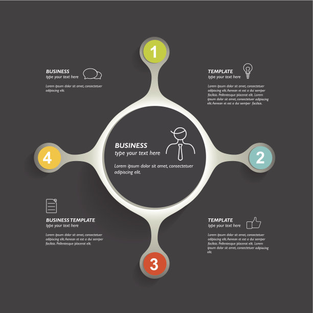 圈编号信息图表模板。网络横幅。向量。图片下载